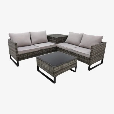 The Range Alivio 4-Piece Rattan Garden Furniture Set - Grey