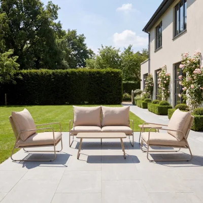 The Range Sorella 4 Seat Patio Conversation Set - Beige