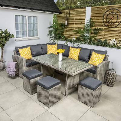 The Range Michigan Rectangular Corner Casual Dining Garden Furniture Set - Neutral