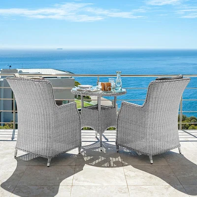 The Range Nova Heritage Thalia Two Seat Round Bistro Set - White Wash