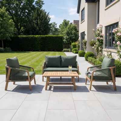 The Range Andria 4-Seat Rope Garden Lounge Set - Green