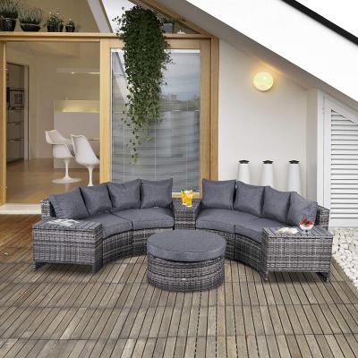 The Range 8 Pcs Rattan Sofa Set - Grey