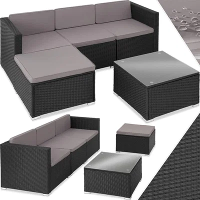 The Range Rattan Garden Furniture Lignano Set - Black