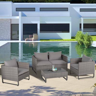 The Range PE Rattan Wicker Outdoor Dining Set - Grey