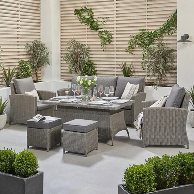 The Range Barbados 3 Seater Lounge Set with Ceramic Top - Slate Grey