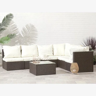 The Range Suntime Modular Rattan Sofa Set - Brown