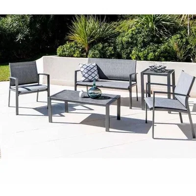 The Range Garden Wood 4 Seater Sofa Set Outdoor Lounge Set - Dark Grey