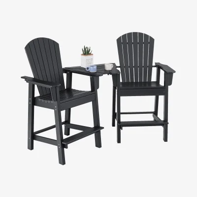 The Range Costway Bar Height Balcony Loveseat-Black - Black