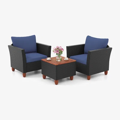 The Range 3 Pieces Patio Porch Furniture Set - Blue