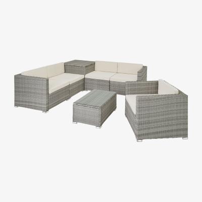 The Range Garden Corner Sofa Set Pisa 5 Seats 1 Table - Light Grey