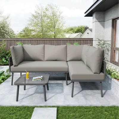 The Range Outdoor Backyard Furniture Garden Lounge Set - Grey