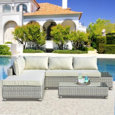 The Range 3 Pieces Outdoor PE Rattan Sofa Set - Grey