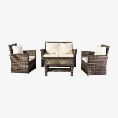 The Range 4 Seat Outdoor Garden Rattan Furniture Set - Grey