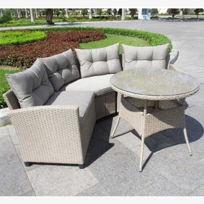 The Range Albany Compact Rattan Corner Dining Set Oatmeal 5 Seater - Oatmeal
