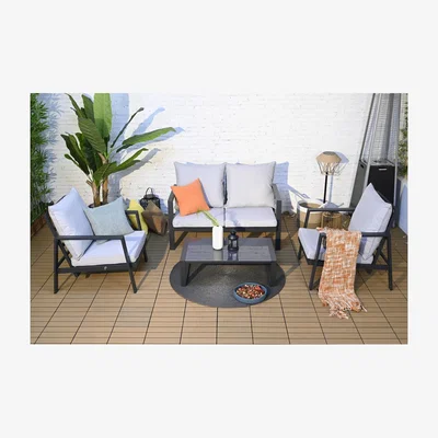 The Range 4 Piece Aluminium Reclining Sofa Set - White