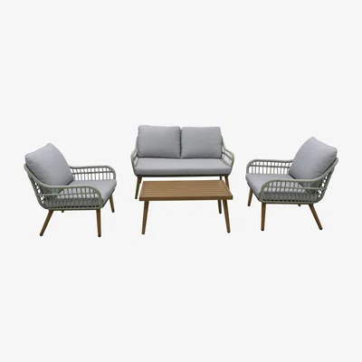 The Range Garden Lounge Sofa Set with Coffee Table - Green