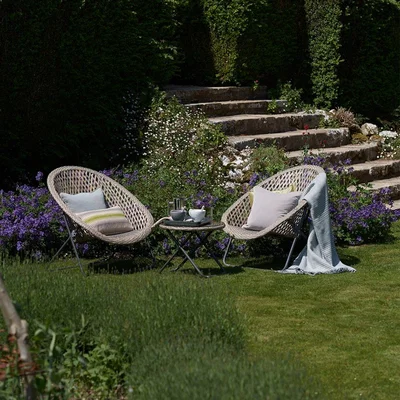 The Range Faux Rattan Folding Lounge Set - Natural - Natural