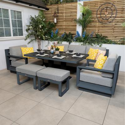 The Range Panama Anthracite Aluminium Sofa Set with Height Adjustable Table - Anthracite