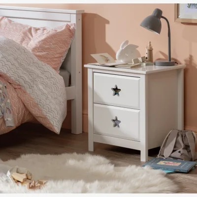 Habitat Habitat Kids Star 2 Drawer Bedside Table - White