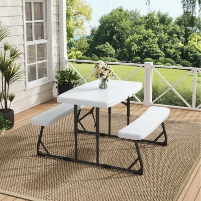 The Range Foldable Kids' Picnic Table and Bench Set - Beige
