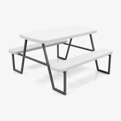 The Range Kids Picnic Table with Benches - White