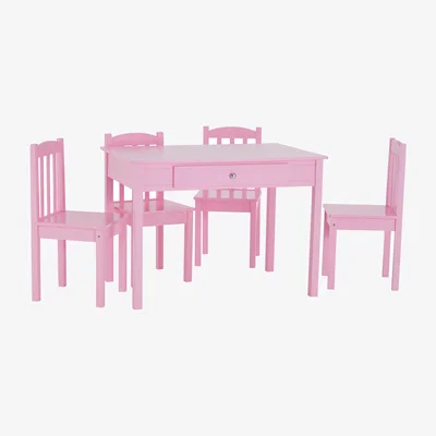 The Range Kids 5 Piece Pink Table And Chair Set - Pink