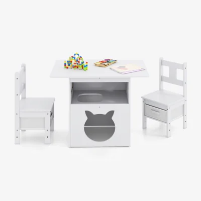 The Range Children's Table and Chair Set - White