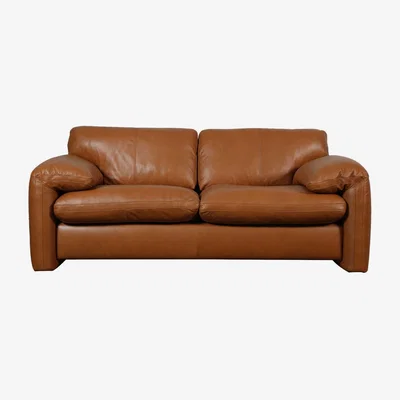 Barker and Stonehouse Montague Loveseat Sofa, Brown Leather | Barker & Stonehouse
