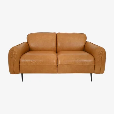 Barker and Stonehouse Oban Loveseat Sofa, Brown Leather | Barker & Stonehouse