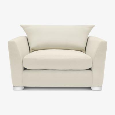 Barker and Stonehouse Floyd Snuggler Snuggle Chair, White Fabric | Barker & Stonehouse