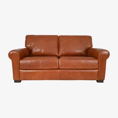 Barker and Stonehouse Rendola Loveseat Sofa, Brown Leather | Barker & Stonehouse
