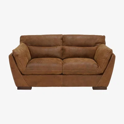 Barker and Stonehouse Marnie Loveseat Sofa, Brown Leather | Barker & Stonehouse