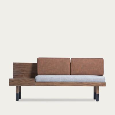 Bombinate.com Gray/Walnut Loveseat Mid Sofa