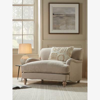 Cox and Cox Reine Loveseat – Eucalyptus Wide Cotton Stripe