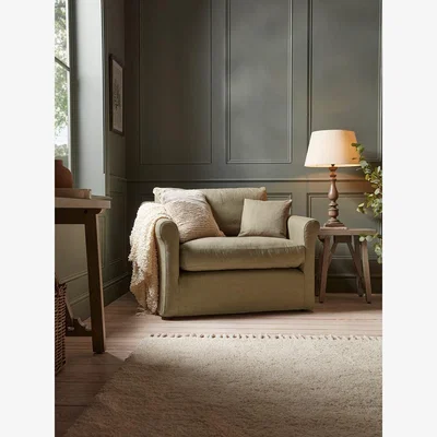 Cox and Cox Silves Love Seat â€“ Vintage Grey Herringbone