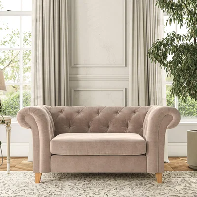 Dunelm Pimlico Snuggle Chair Luxury Velvet Natural