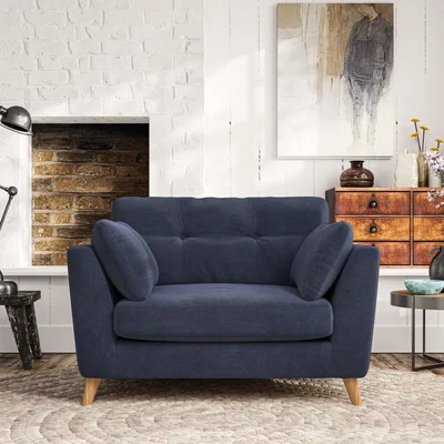 Dunelm Peyton Snuggle Chair Aqua Clean Chenille Navy