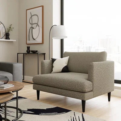 Dunelm Reuben Tonal Boucle Snuggle Chair Brown