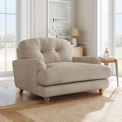 Dunelm Martha Faux Linen Snuggle Chair Slub Faux Linen Mole