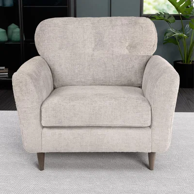 Dunelm Sven Chunky Chenille Snuggle Chair White Sand