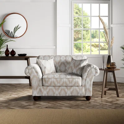 Dunelm Angus Ikat Snuggle Chair Ikat Natural