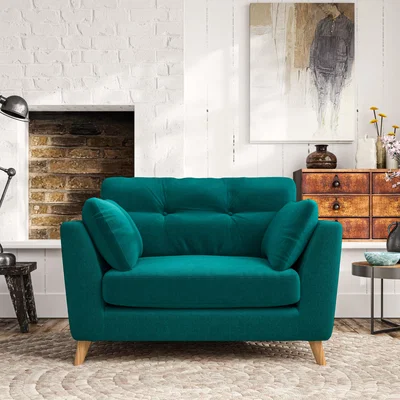 Dunelm Peyton Snuggle Chair House Velvet Peacock