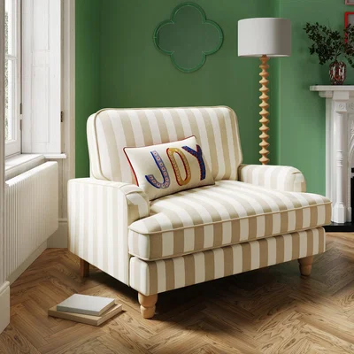 Dunelm Beatrice Woven Striped Snuggle Chair Natural