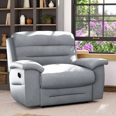 Dunelm Lulworth Manual Recliner Snuggle Sofa Chenille Sky