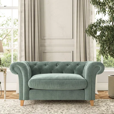Dunelm Pimlico Snuggle Chair Luxury Velvet Lilypad