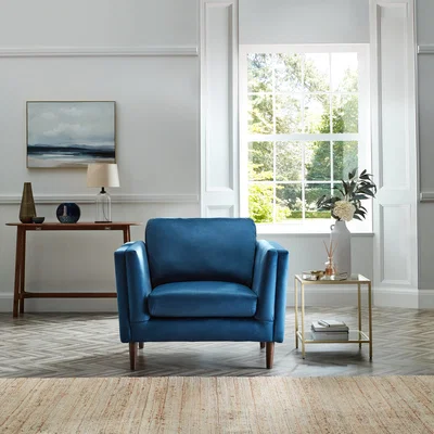 Dunelm Anton Opulent Velvet Snuggle Chair Navy Blue