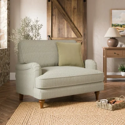 Dunelm Beatrice II Herringbone Stripe Snuggle Chair