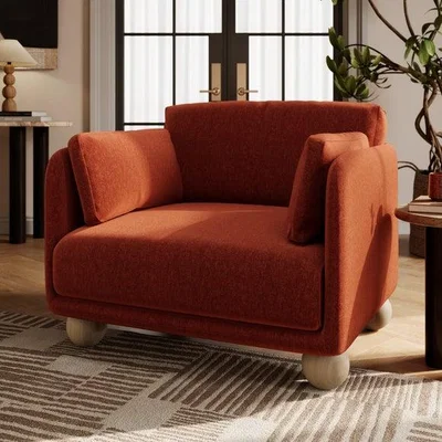 Dunelm Armitage Chenille Snuggle Chair with Ball Feet