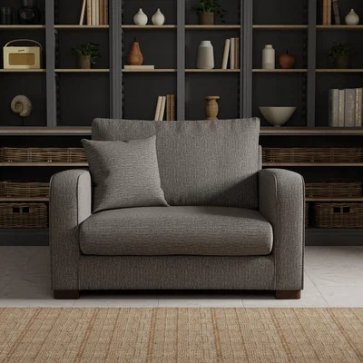 Dunelm Carson Chunky Multi Weave Snuggle Chair Grey