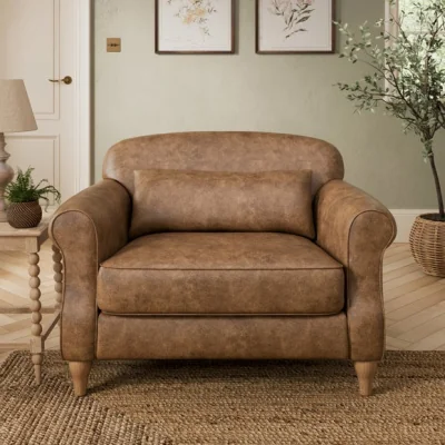 Dunelm Millie Soft Faux Leather Snuggle Chair